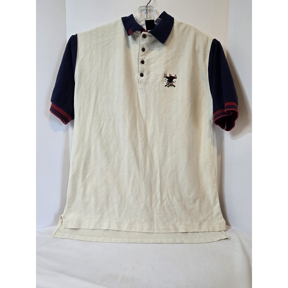 National Rifle Association NRA Shirt Adult XL White Vintage Polo Embroidered